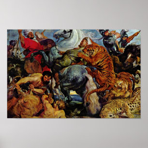 Affiches Tiger And Lion Hunting By Rubens Peter Paul