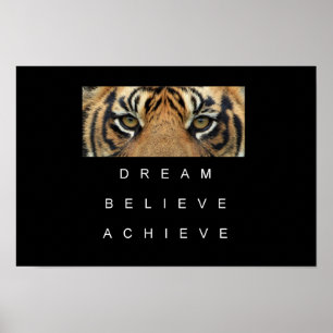 Affiches tiger eyes performance motivation citation