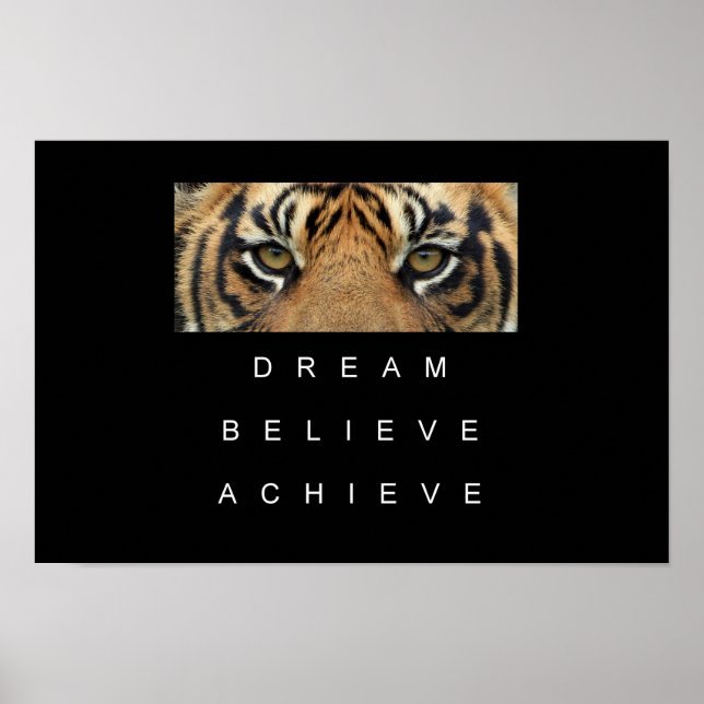 Affiches tiger eyes performance motivation citation (Devant)