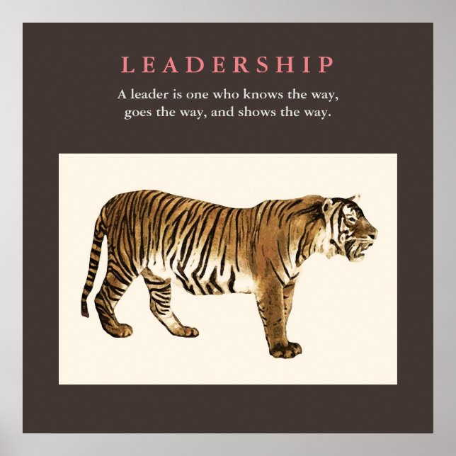 Affiches Tiger Leadership Inspiration Pop Art (Devant)