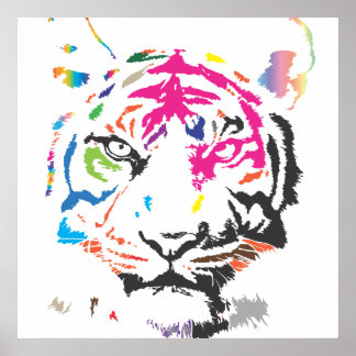 Affiches Tigre arc-en-ciel