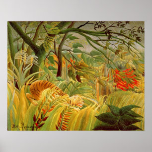 Affiches Tigre dans une tempête tropicale 1891