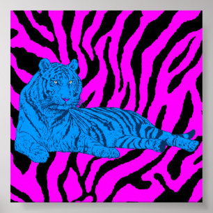 Affiches Tigre de salon du tigre 80s de Corey rétro
