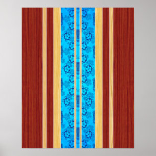 Affiches Tiki Hawiian Faux Wood Surboard