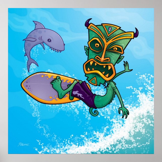 Affiches Tiki Surfer (Devant)