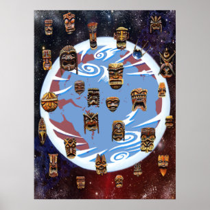 Affiches Tikis sur terre