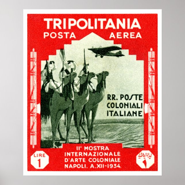 Affiches Timbre de la Tripolitaine 1934 (Devant)