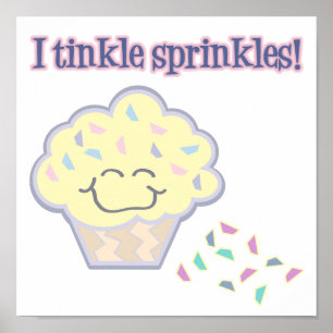 Affiches tinkle saupoudrer drôle cupcake
