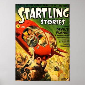 Affiches Tiny Red Spaceship