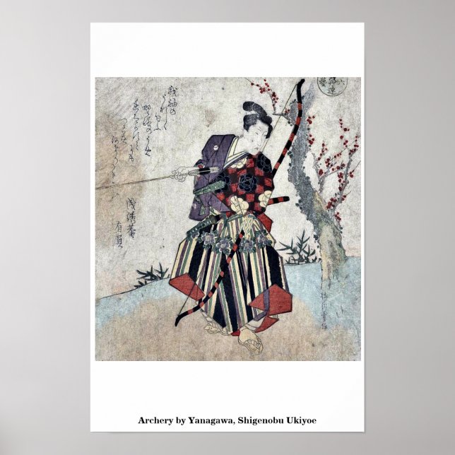 Affiches Tir à l'arc par Yanagawa, Shigenobu Ukiyoe (Devant)