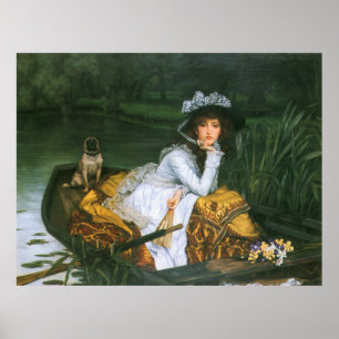 Affiches Tissot : Jeune Madame dans un bateau