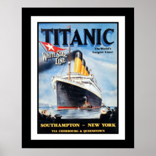 Affiches Titanic White Star Line - Le plus grand Liner du m
