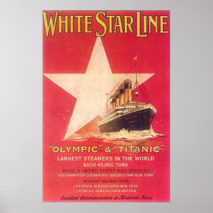 Affiches Titanic White Star Line Vintage