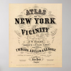 Affiches Title Page Atlas of New York, vicinity