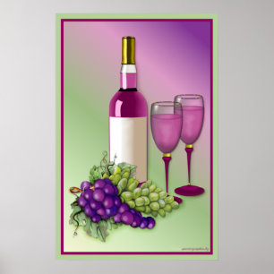 Affiches Toast de vin et de raisins