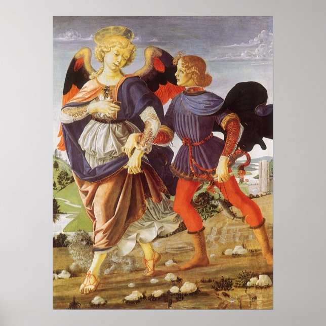 Affiches Tobias et l'Ange par Andrea del Verrocchio (Devant)