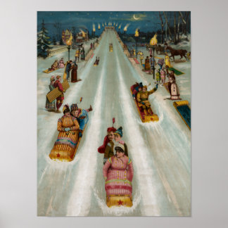 Affiches Toboggans La nuit d'hiver