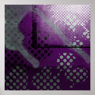 Affiches Toile Abstraite de granit métallique violet