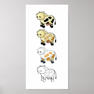 Affiches Toile de vaches laitières pour dessin