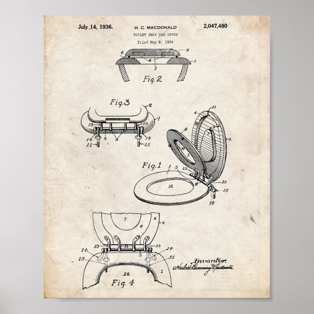 Affiches Toilet Paper Roll Patent (Devant)