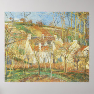 Affiches Toits rouges, Coin d'un village, Hiver par Pissarr