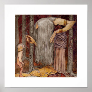 Affiches Toll Offering Little Boy a Twig