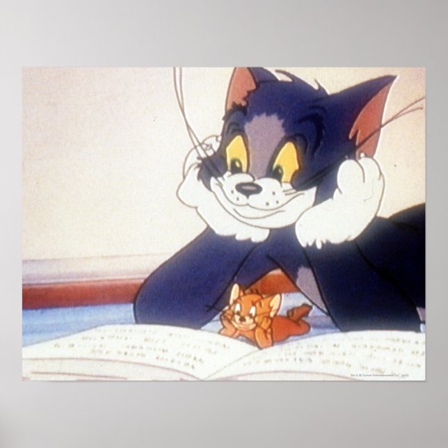 Affiches Tom Et Jerry lisent un livre (Devant)