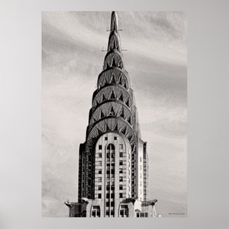Affiches Top of the Chrysler Building NYC - B&W