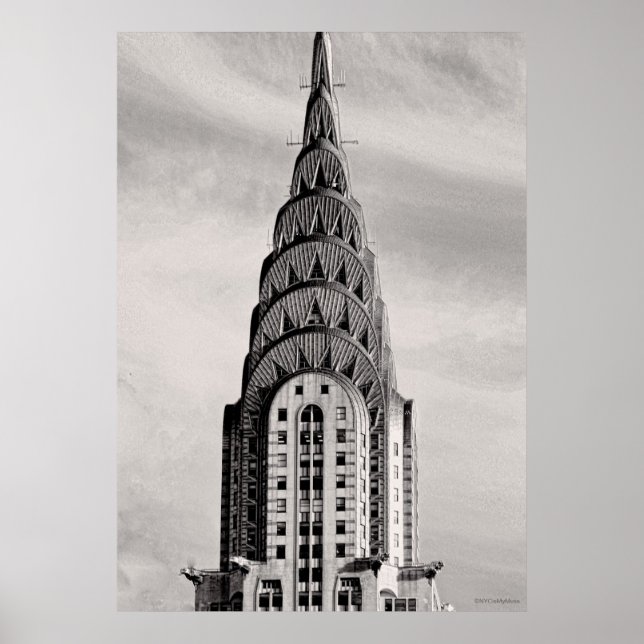 Affiches Top of the Chrysler Building NYC - B&W (Devant)