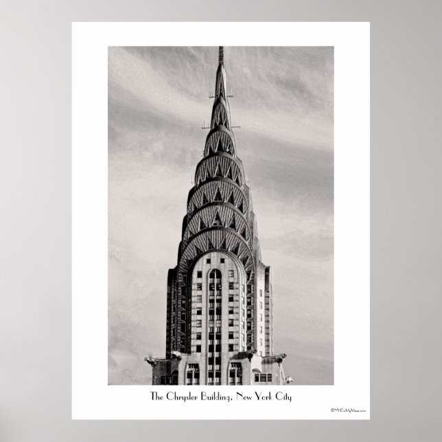 Affiches Top of the Chrysler Building NYC - B&W (Devant)