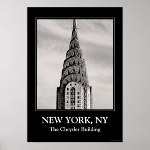 Affiches Top of the Chrysler Building NYC - B&W