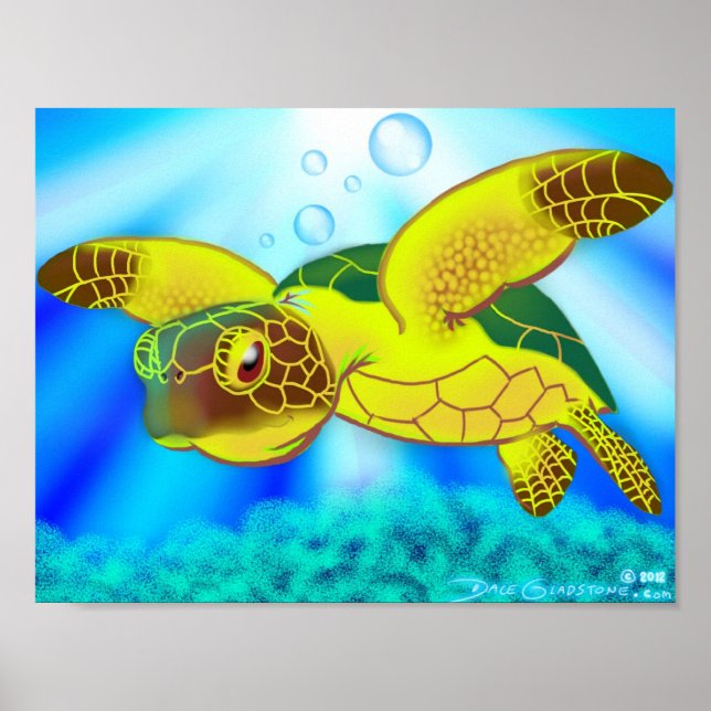 Affiches Tortue de mer Imprimer 12b (Devant)