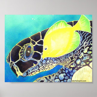 Affiches tortue et poisson