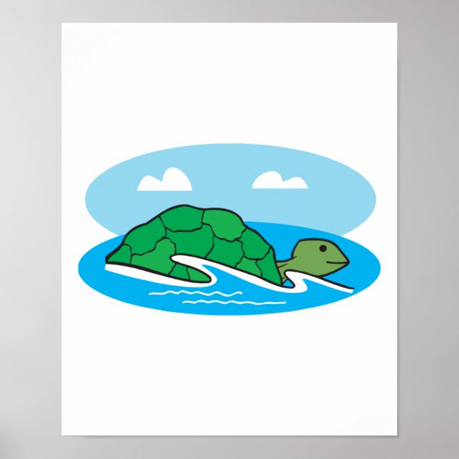 Affiches tortue nageuse (Devant)