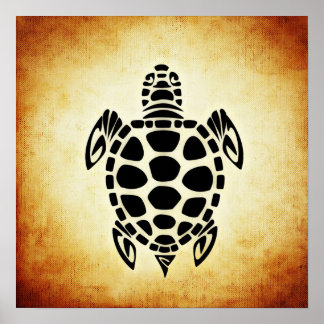 Affiches Tortue Tribale Brown