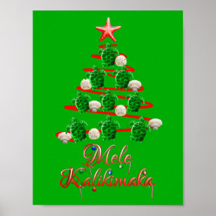 Affiches Tortues de mer Mele Kalikimaka