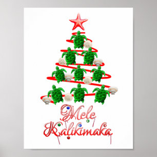 Affiches Tortues de mer Mele Kalikimaka