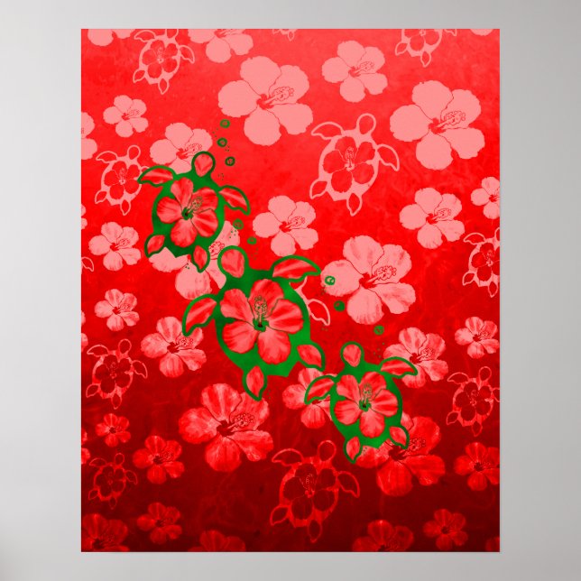 Affiches Tortues de Noël Honu (Devant)