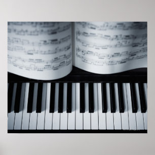 Affiches Touches de piano et livre de musique