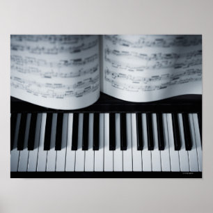 Affiches Touches de piano et livre de musique
