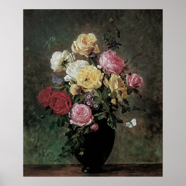 Affiches Toujours la vie avec des fleurs dans Vase par Olaf (Devant)