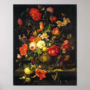 Affiches Toujours la vie florale vintage élégante ; Migno