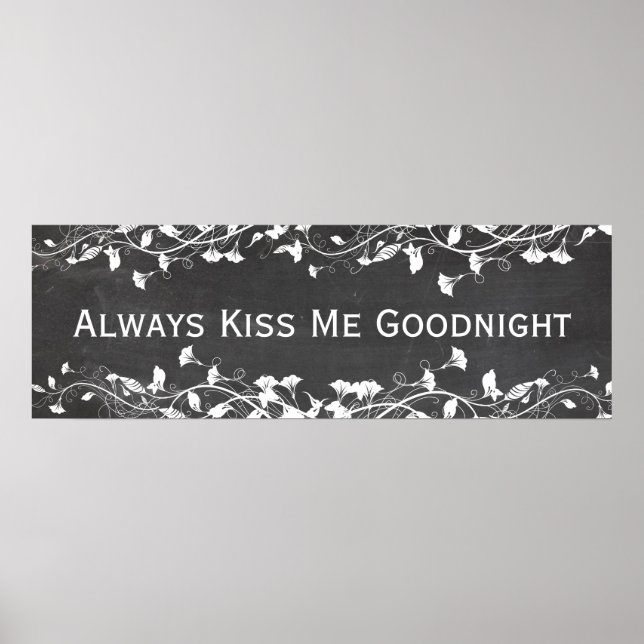 Affiches Toujours M'Embrasser Goodnight Vintage Chalkboard  (Devant)