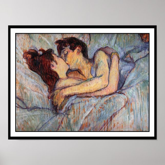 Affiches Toulouse Lautrec - In Bed - The Kiss (Devant)