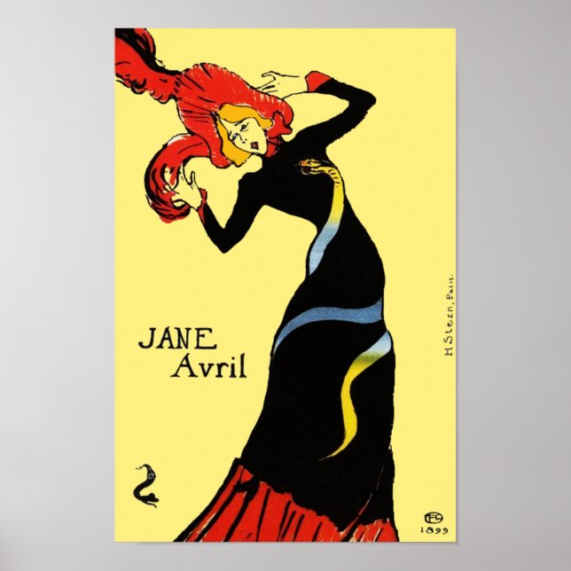 Affiches Toulouse Lautrec - Jane Avril (Devant)