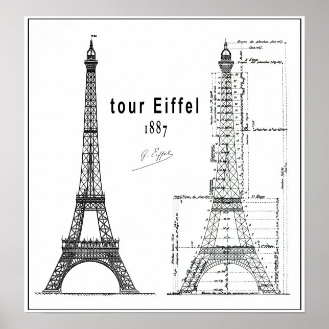AFFICHES TOUR EIFFEL 1887 (Devant)