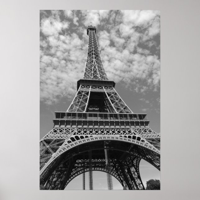 Affiches Tour Eiffel en noir et blanc (Devant)