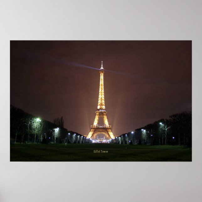 Affiches Tour Eiffel en soirée (Devant)