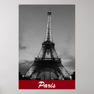 Affiches Tour Eiffel Noir & Blanc à Paris Nuit