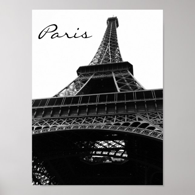 Affiches Tour Eiffel noir et blanc 2 (Devant)